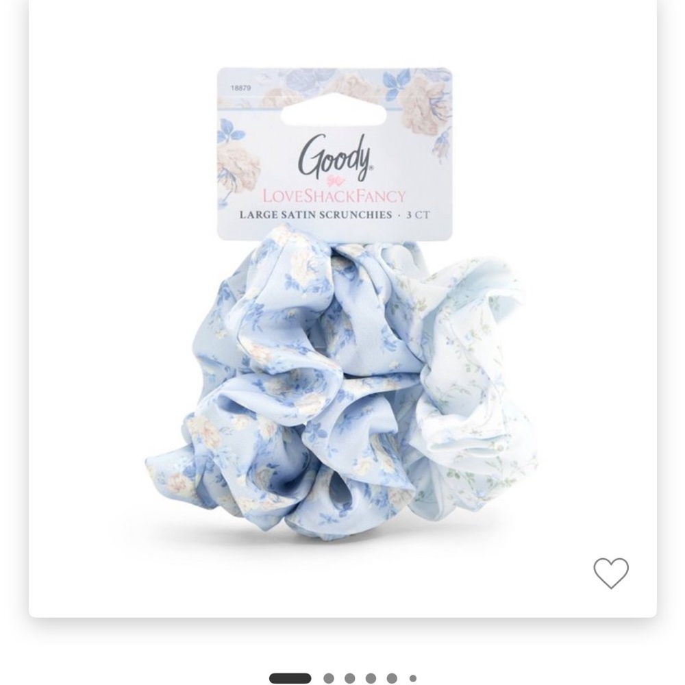 LoveShackFancy X Goody Satin Scrunchies - Blue and White